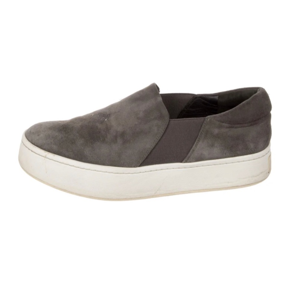 VINCE grey suede platform sneakers size 8